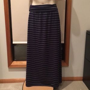 Stripes dark blue long skirt
